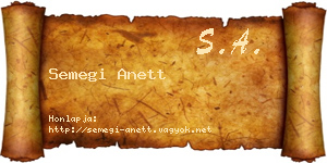 Semegi Anett névjegykártya