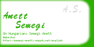 anett semegi business card